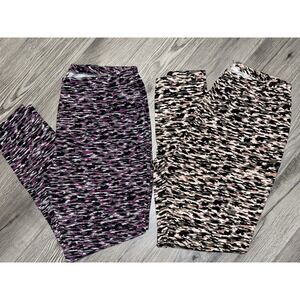 Woman Within Stretch Knit Capri Camo Leggings Womens Size 1X 22/24 Lot Of 2‎